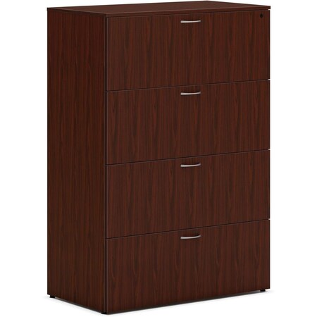 Juki Furniture Laminate Mod Desk Component File Lateral 4 Drawer, Mahogany JU2487050